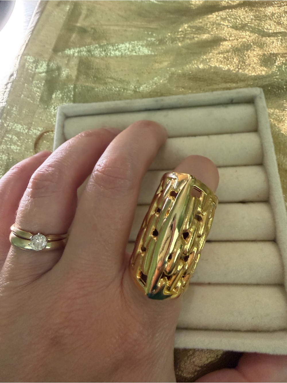 Gold Statement Dome Ring - Women Jewelry